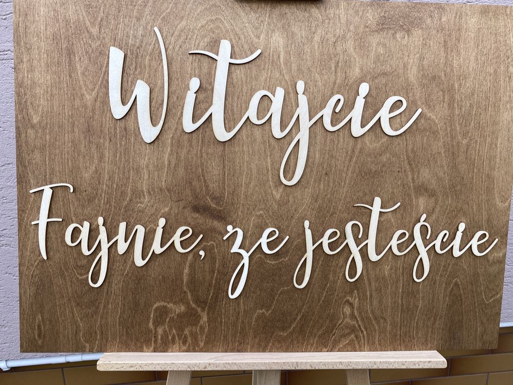 Tablica witajcie powitalna rustykalna boho wesele ślub