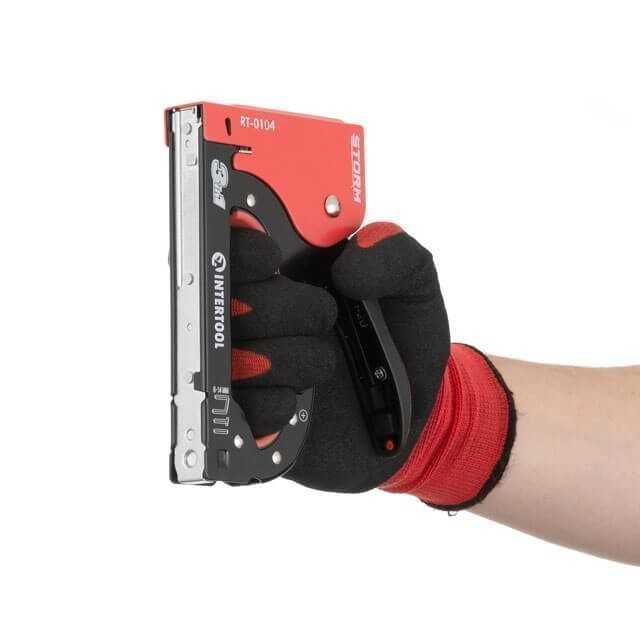 Степлер строительный 3в1, под скобу, гвоздь, шпильку INTERTOOL RT-0104