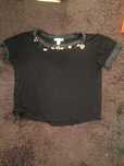 tshirt preta mango tamanho m