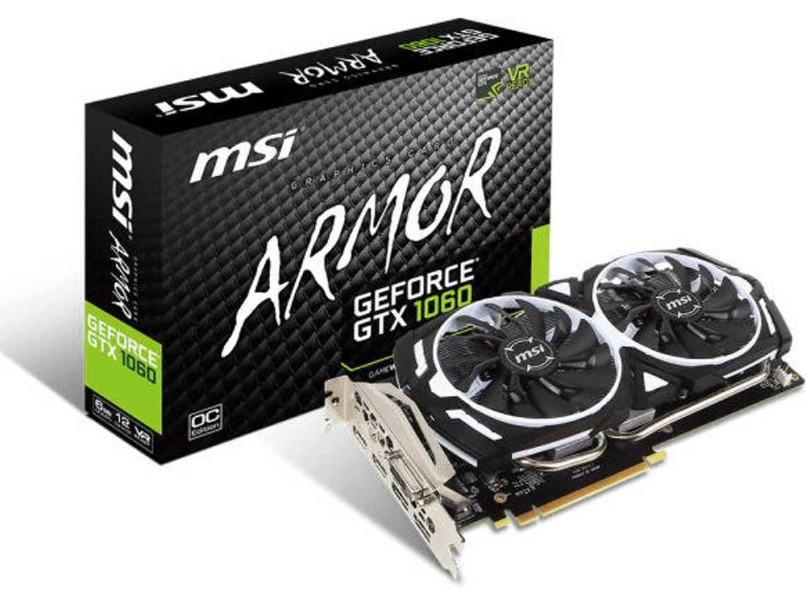 Placa Gráfica MSI GeForce GTX 1060 Armor NVIDIA - 3 GB DDR5 estragada