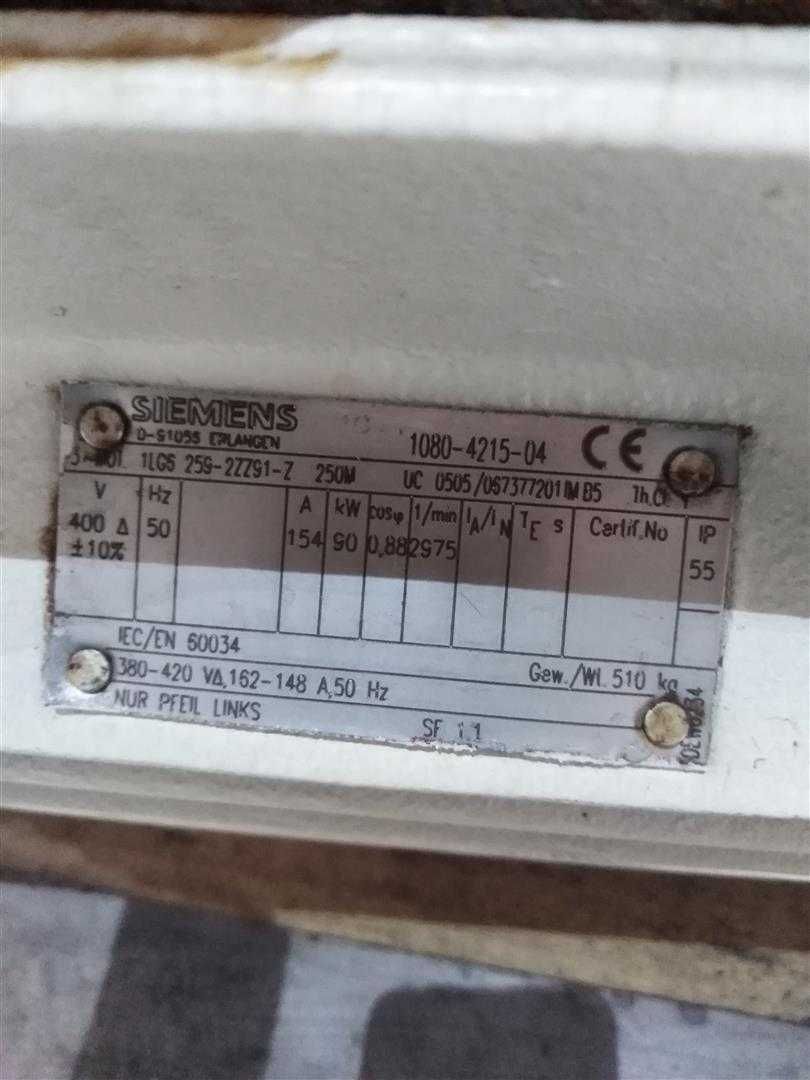 SPRAWNY!!! Silnik SIEMENS 1LG6 259-2ZZ91-Z, 250M 90kW 2975 rpm S007512