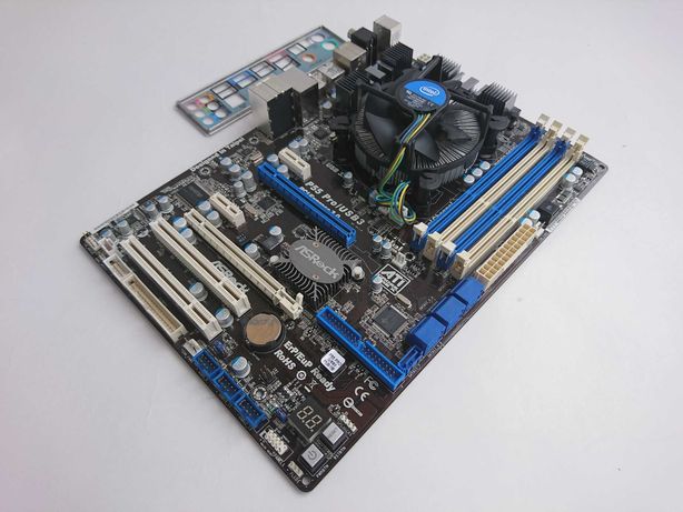 Комплект AsRock P55 Pro/USB3 + i5-650 + кулер Intel, 1156