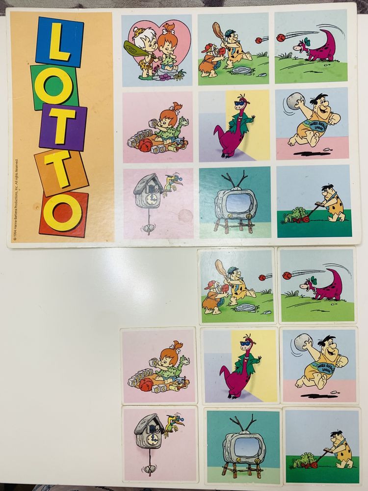 Gra Lotto, Memory Flintstonowie Hanna-Barbera, vintage
