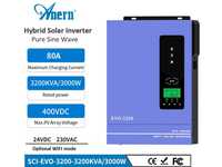 Гібридний сонячний інвертор ANERN EVO-3200 3KW 24V - від ДВОХ панелей!