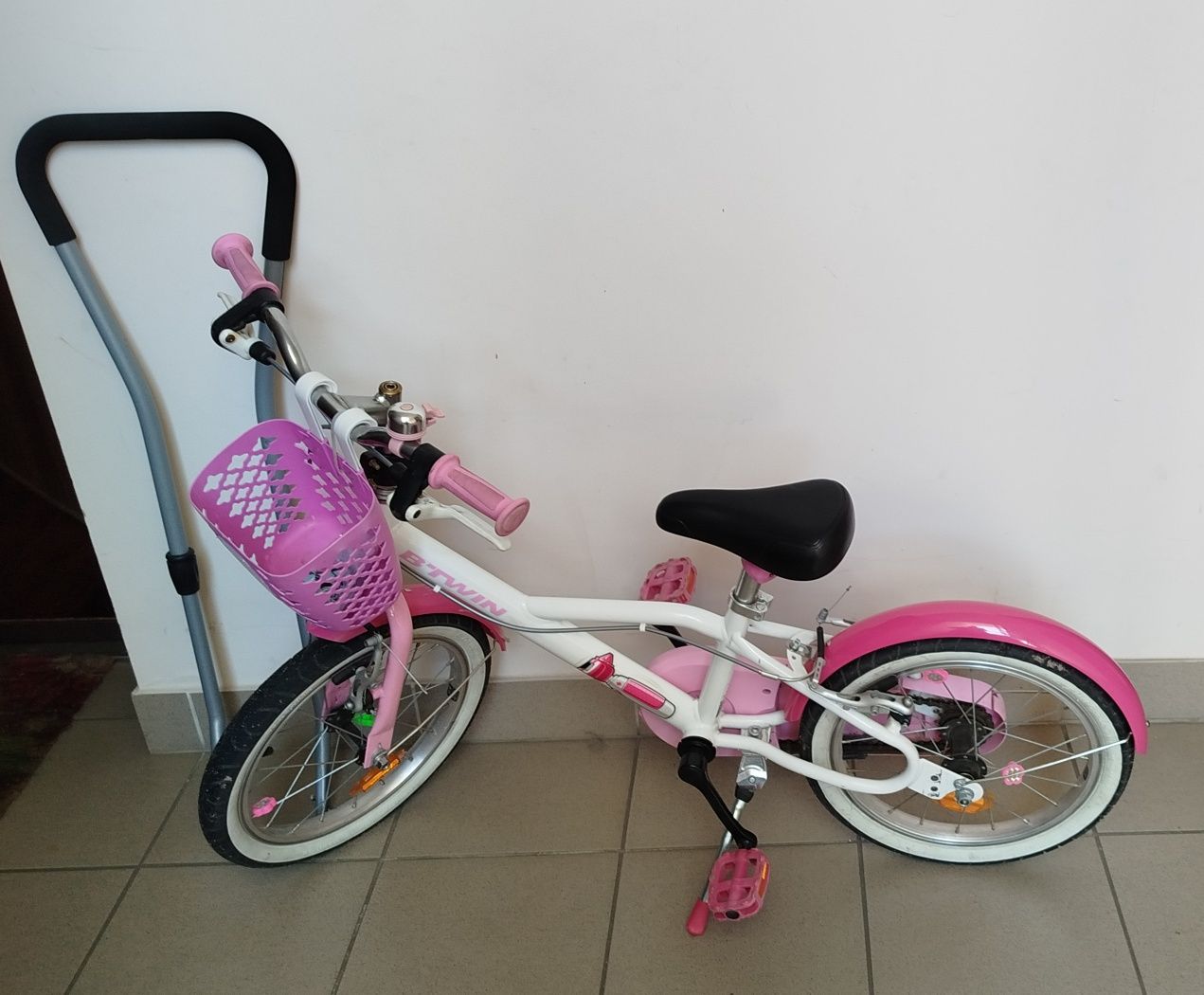 Rowerek dziecięcy B'twin Docto girl 500 plus pałąk, 16 cali