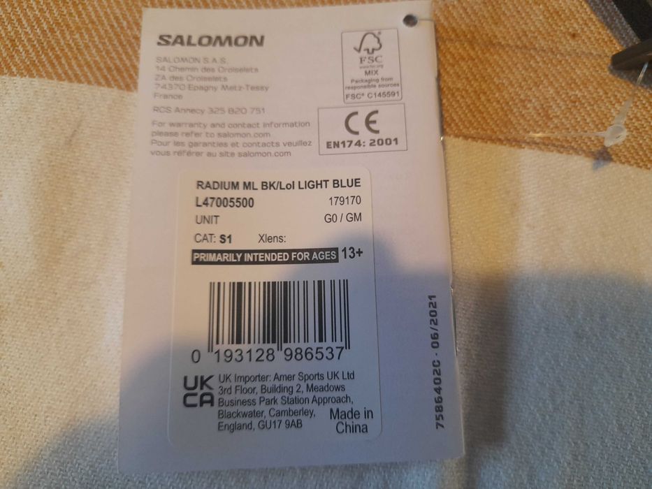 Gogle narciarskie SALOMON RADIUM Frame Black light blue S1