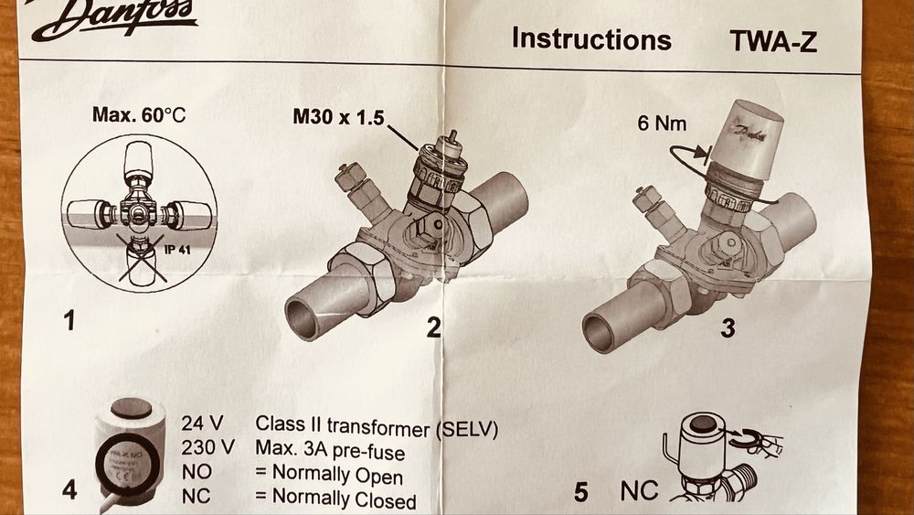 Термопривід Danfoss TWA-Z, 230V, NO (082F1224)