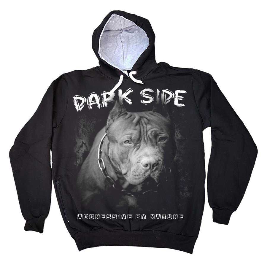 Bluza pies Biały pitbull kangurka czarna Polska