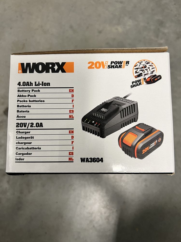 WORX ładowarka + akumulator 4.0Ah NOWE