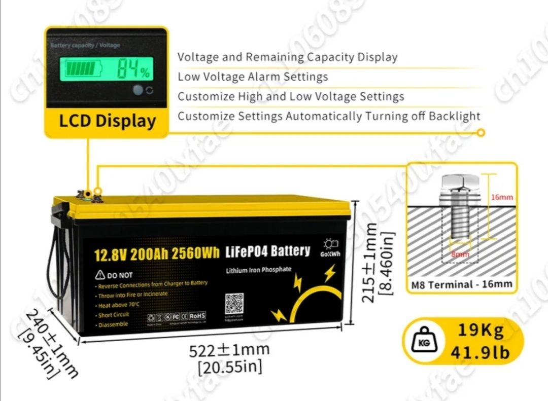 Akumulator LiFePo4 12v 200ah łódka kamper