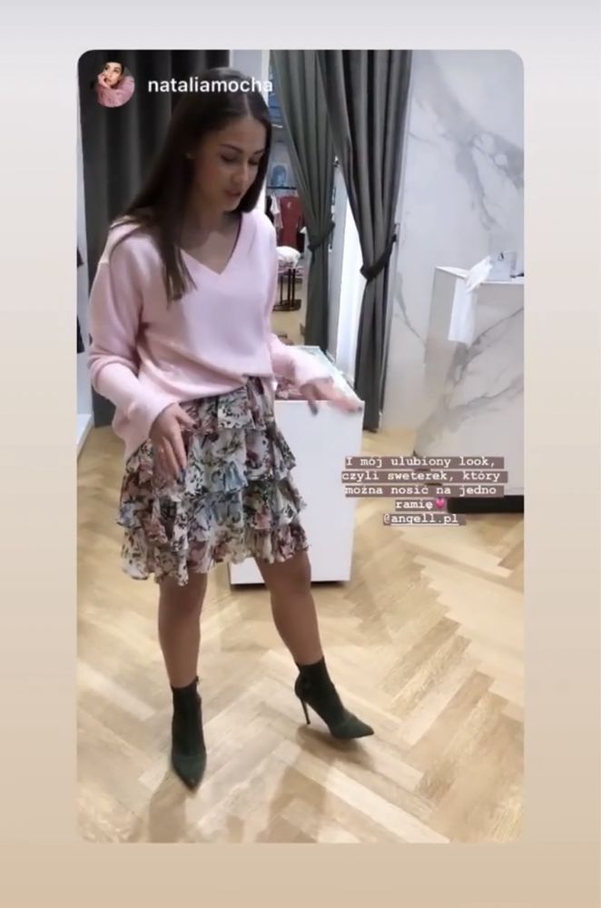 Nowy sweter beż/nude/ taupe 100% wiskoza/ polska marka Angell onsize
