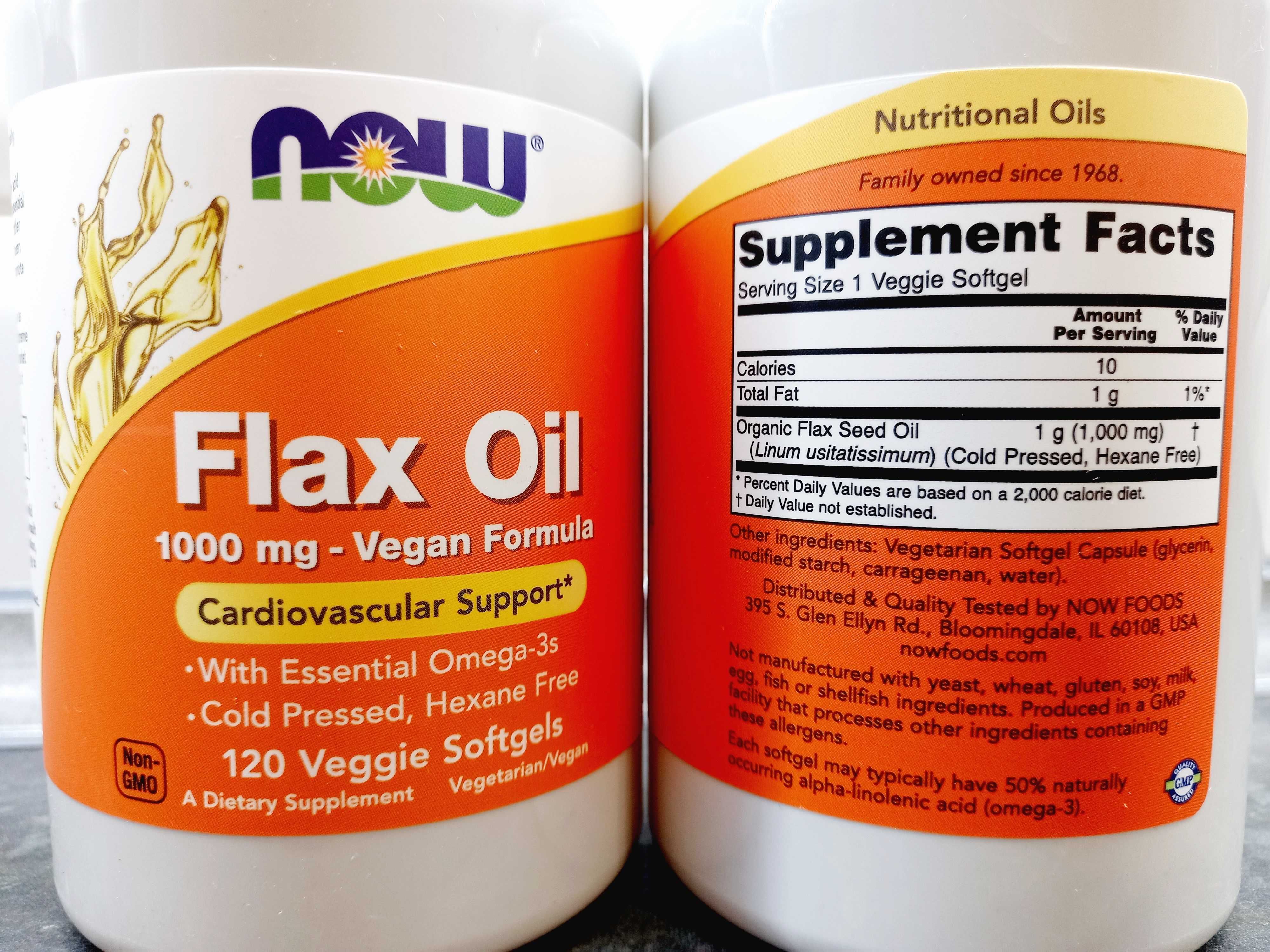 Now Foods, Flax Oil 1000 мг (120 капс.), льняное масло, лляна олія