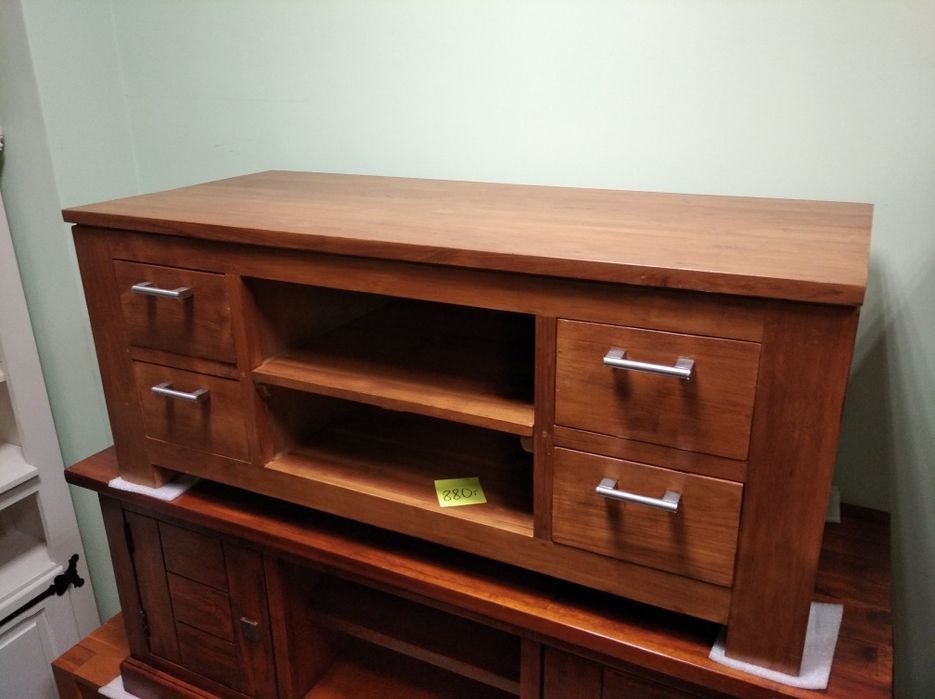 Szafka RTV Komoda teak Tekowa drewniana  100% drewno FV DOWÓZ