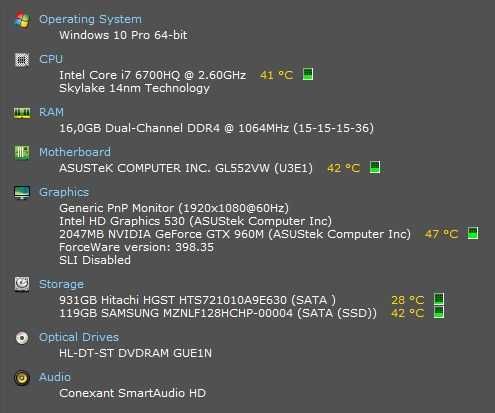 Portátil ASUS ROG GL552VW