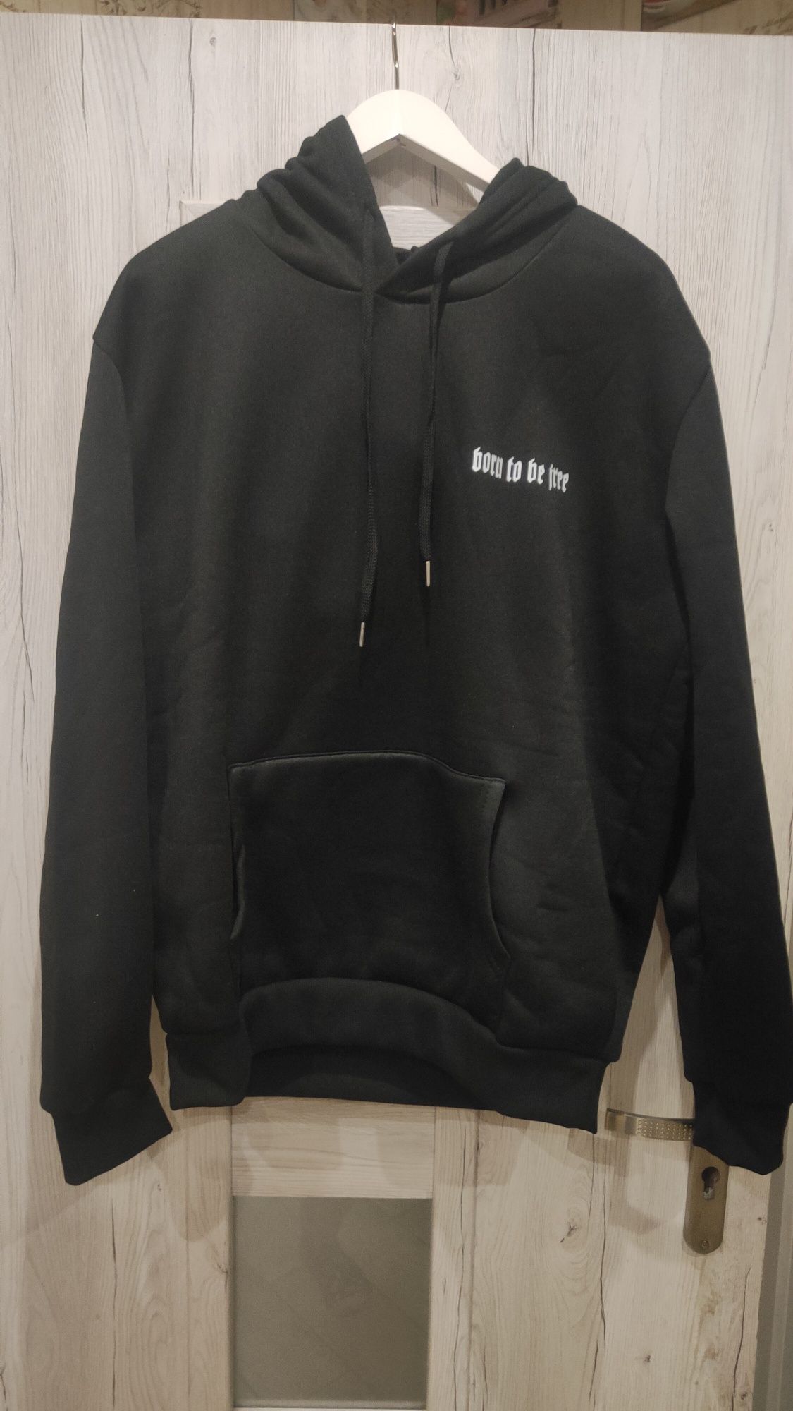 Bluza nowa czarna born to be free rap Streetwear hip hop Y2K XL