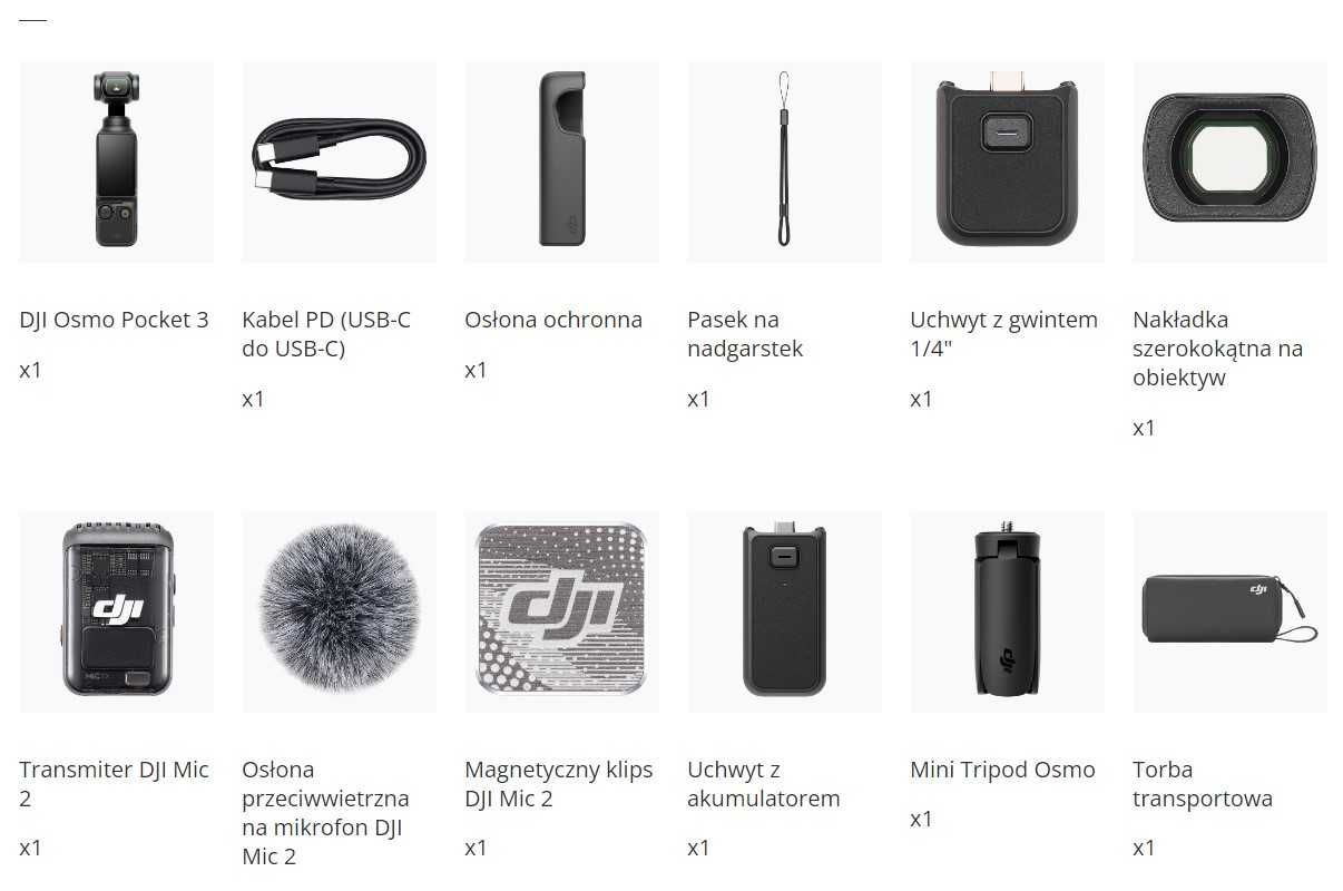 Kamera DJI Osmo Pocket 3 Creator Combo Nowa Gwarancja 2 lata