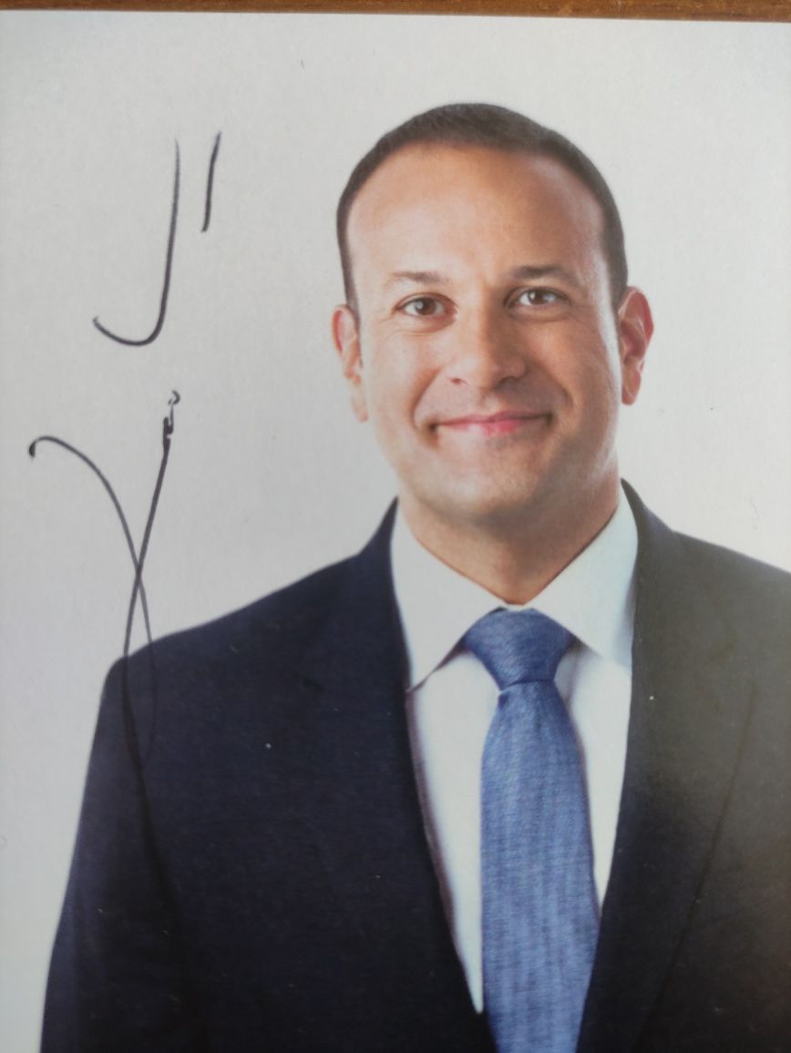 Autograf, podpis - Leo Varadkar Teachta Dala Teachta Dála Polityka