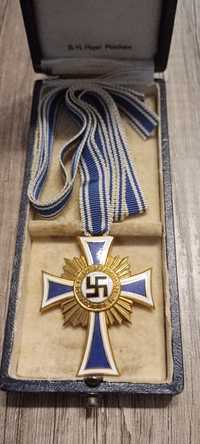 Militaria III Reich Wehrmacht Segunda Guerra Mundial Cruz de Mãe Ouro