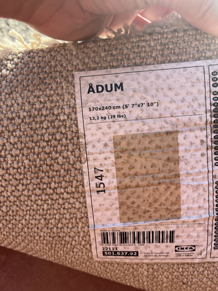 Tapete pelo curto cinza IKEA