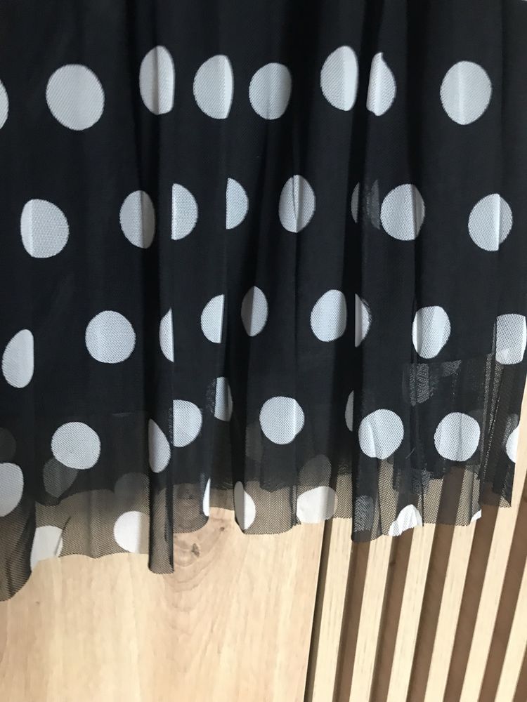 Spodnica tiulowa plisowana groszki retro vintage xxl