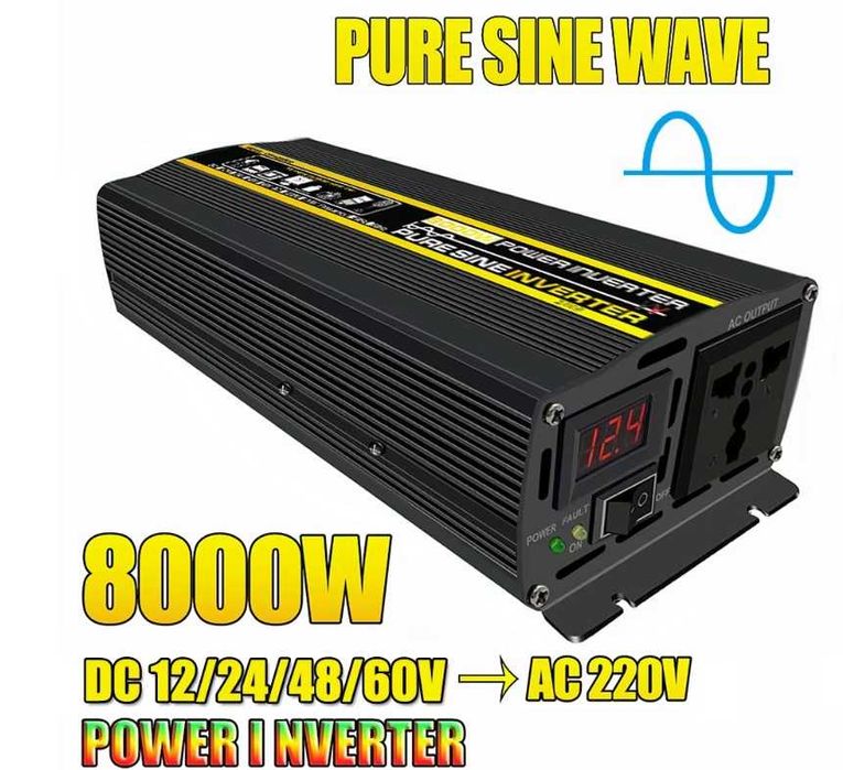 Инвертор преобразователь 24В/220в, 8000W