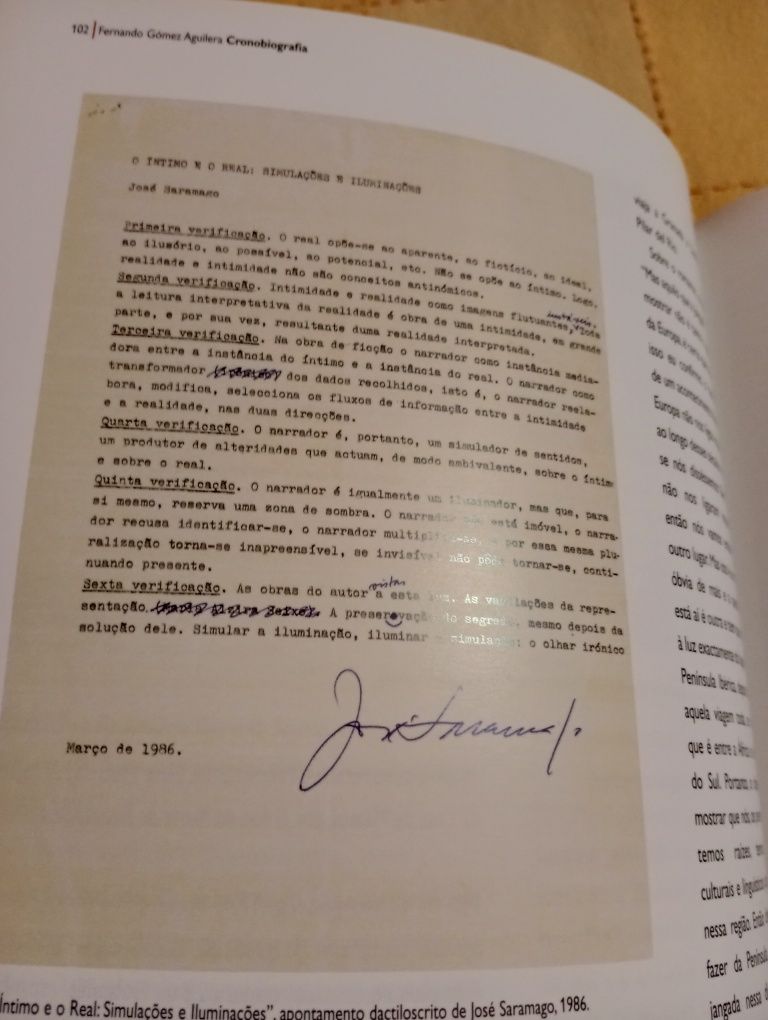 José Saramago: A Consistência dos Sonhos  Cronobiografia