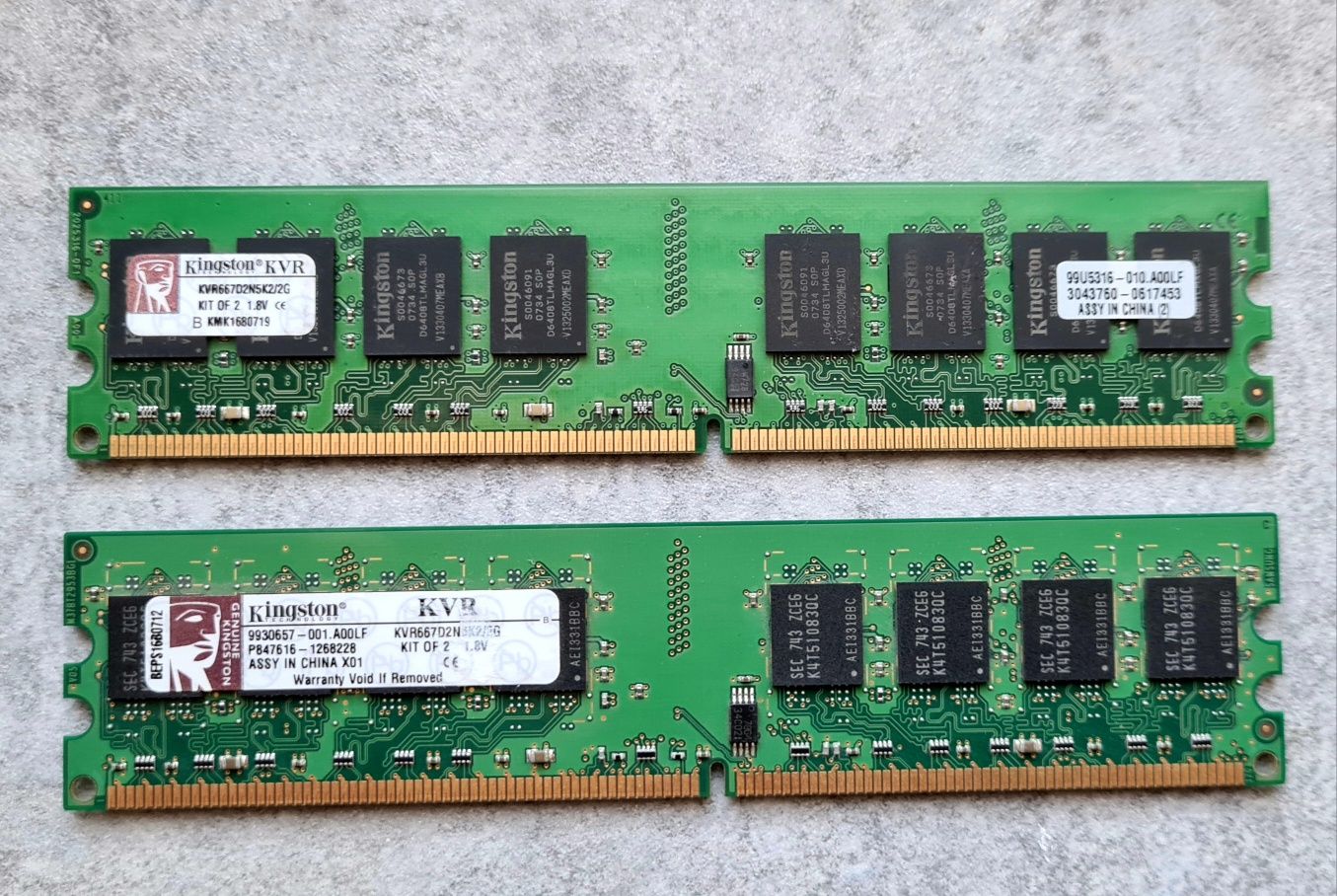 Pamięć RAM Kingston 2x1GB DDR2-667 KVR667D2N5K2/2G