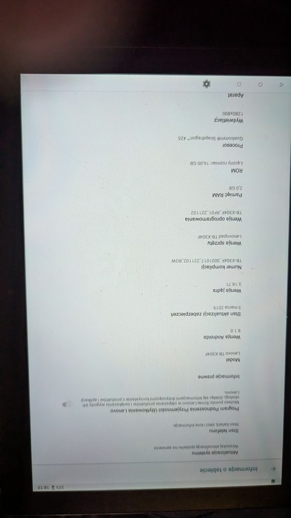 Lenovo tab4 10. Model tb-x304F uszkodzony