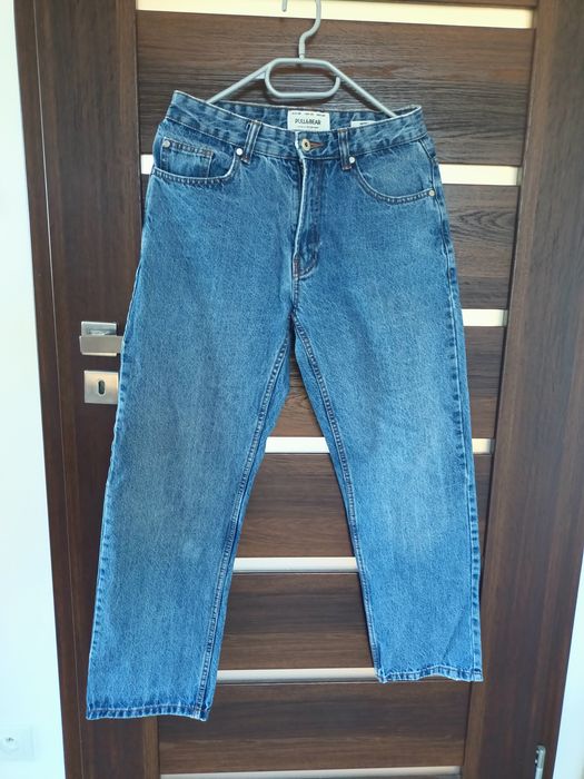 36 pull&bear Spodnie jeans super baggy niebieskie