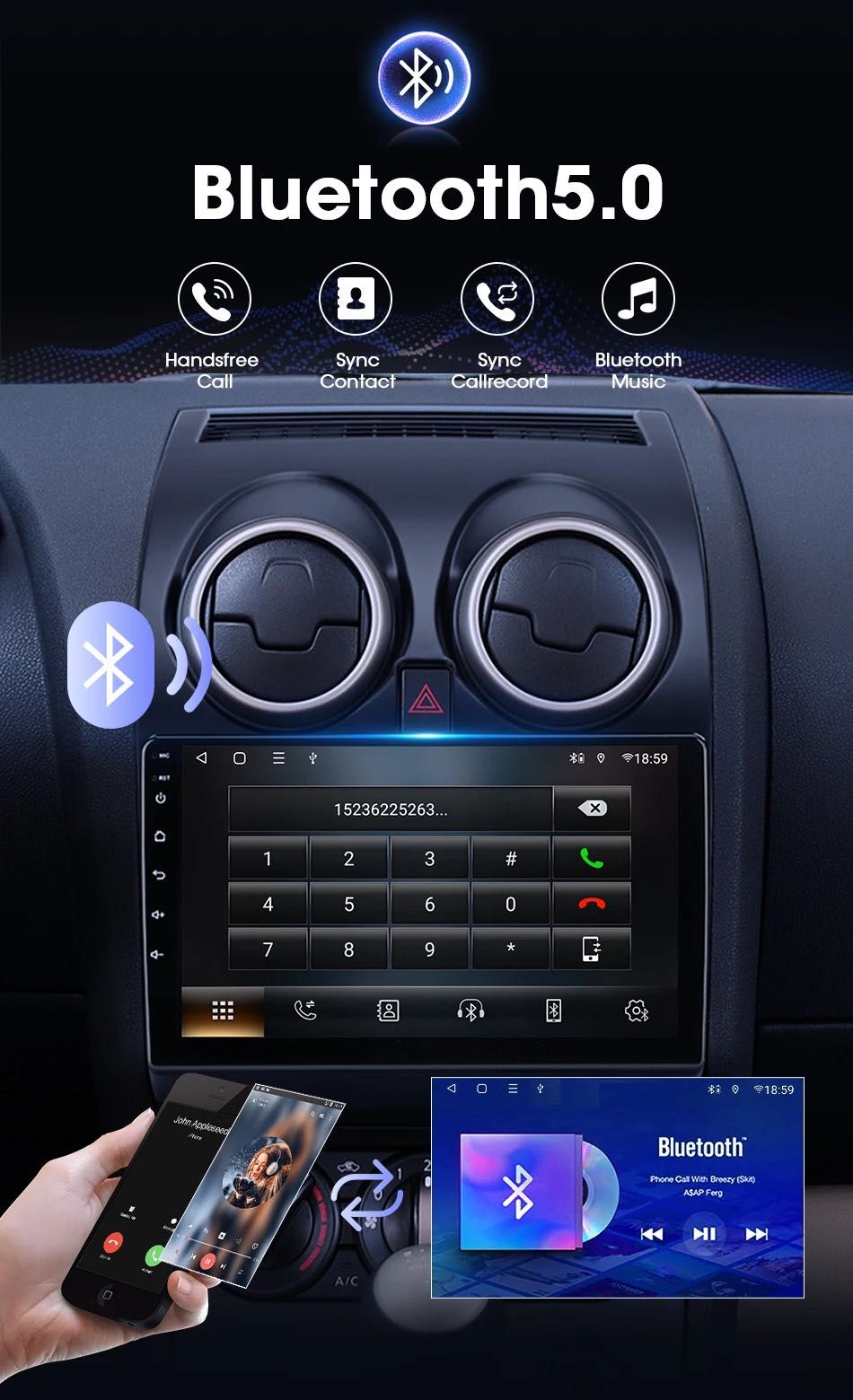 Auto Radio Nissan Qashqai J10 * Android 2 din * Ano 2006 a 2013