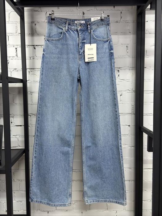 Блакитні прямі джинси zara pull&bear wide leg. Розмір 36.