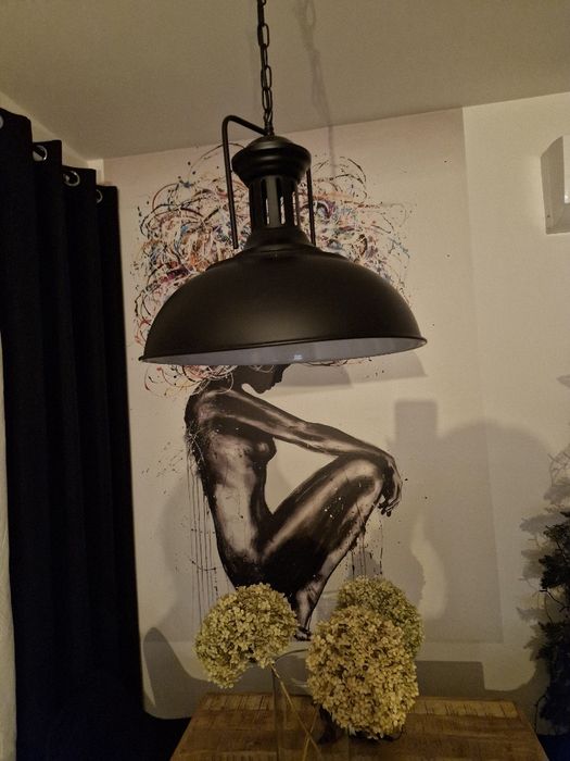Lampa wisząca czarna loft
