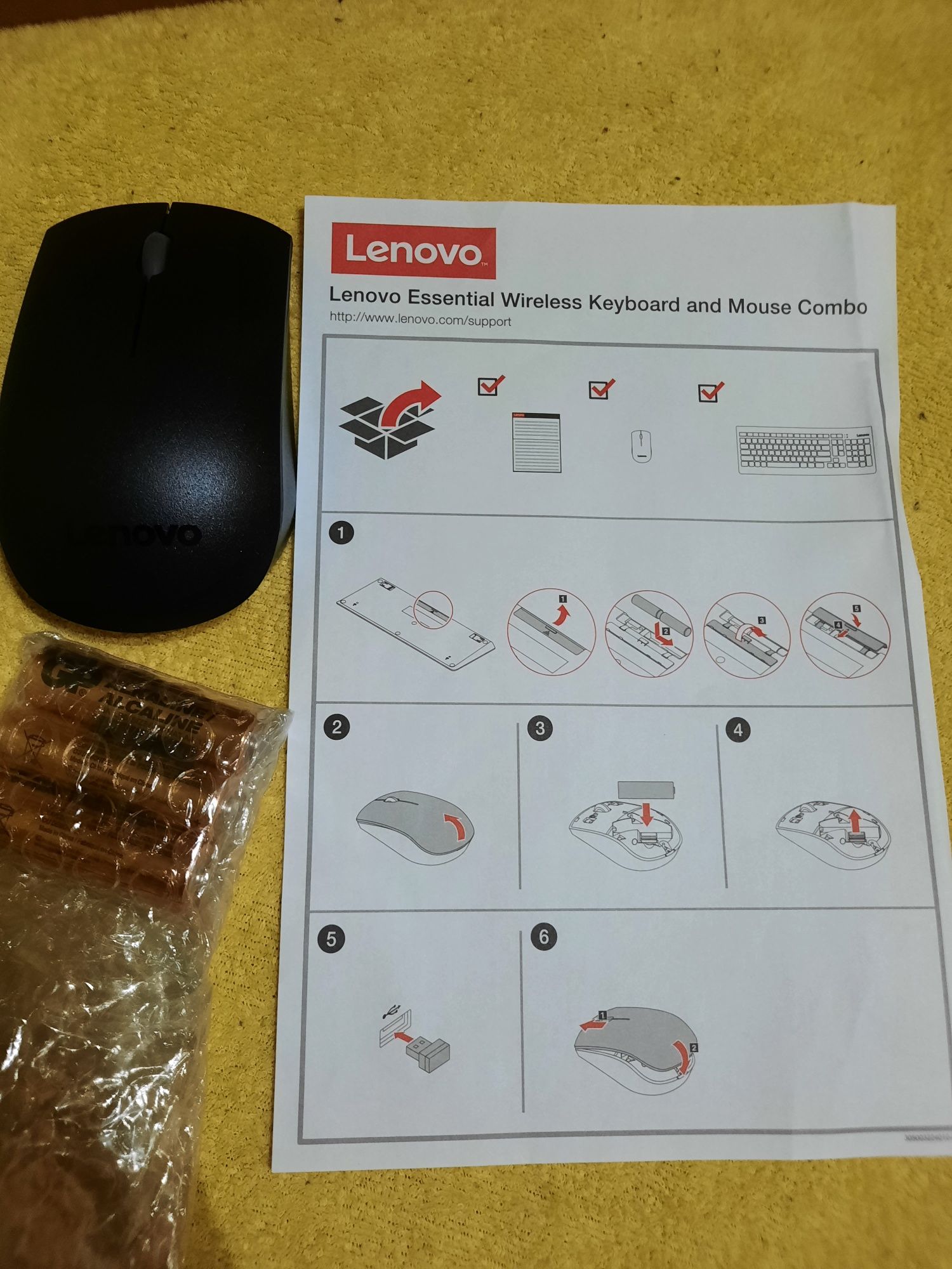Klawiatura bezprzewodowa LENOVO + mysz LENOVO