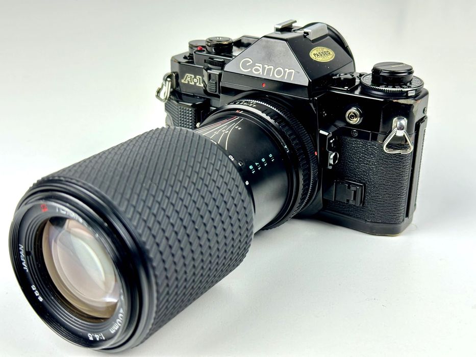 Canon A-1 + Tokina 80–200mm f/4.5 | Tani zestaw