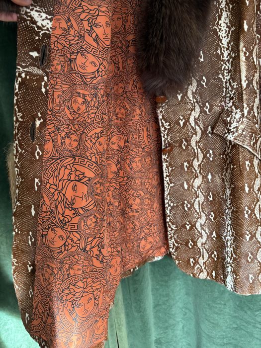 Futro versace norki kozuch lisy plaszcz kurtka norki