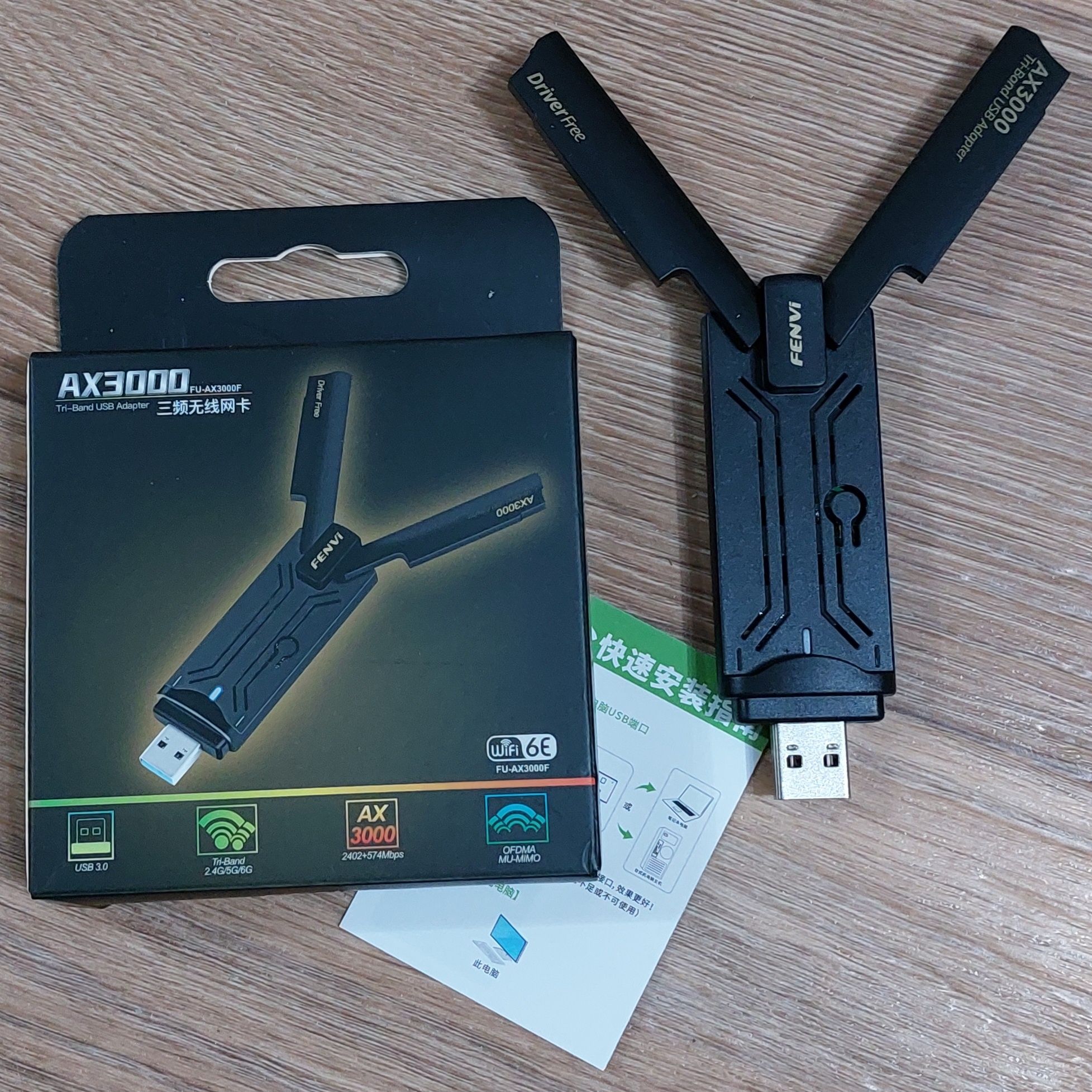 (НОВЫЙ) Трёхдиапазонный USB 3.0 адартер FENVI WiFi 6Е АХ3000