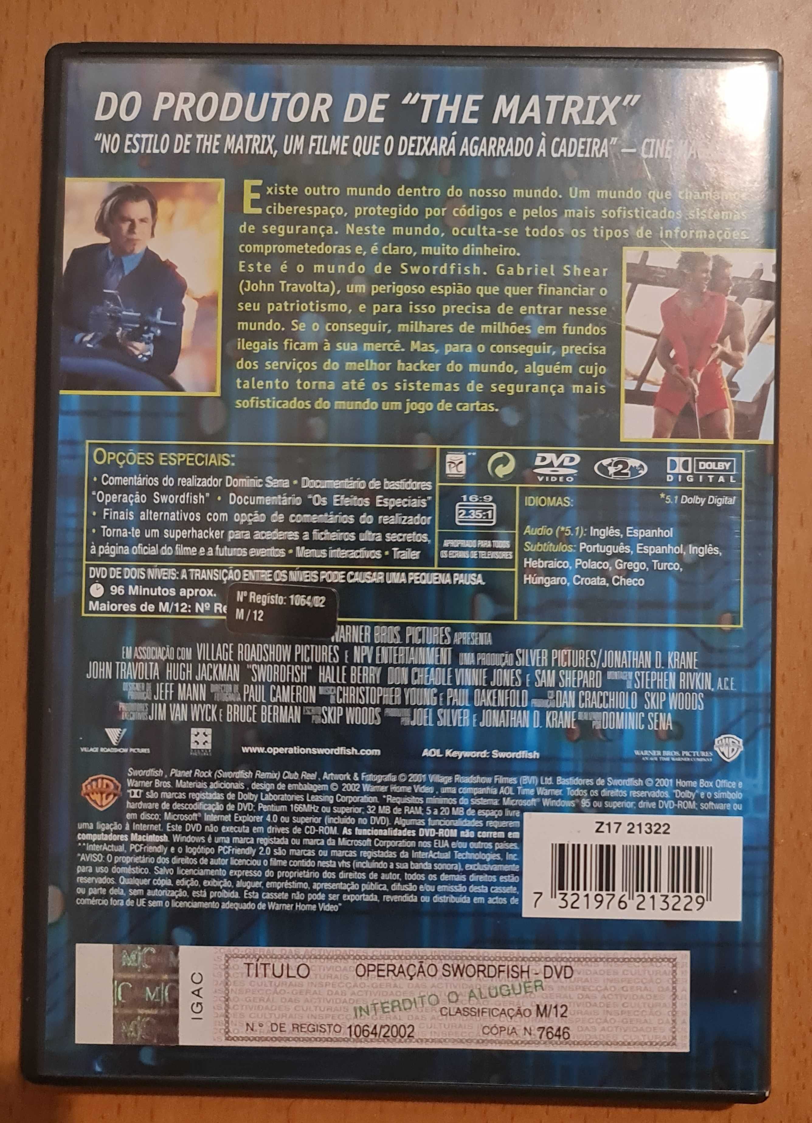 Filme DVD original Operação Swordfish