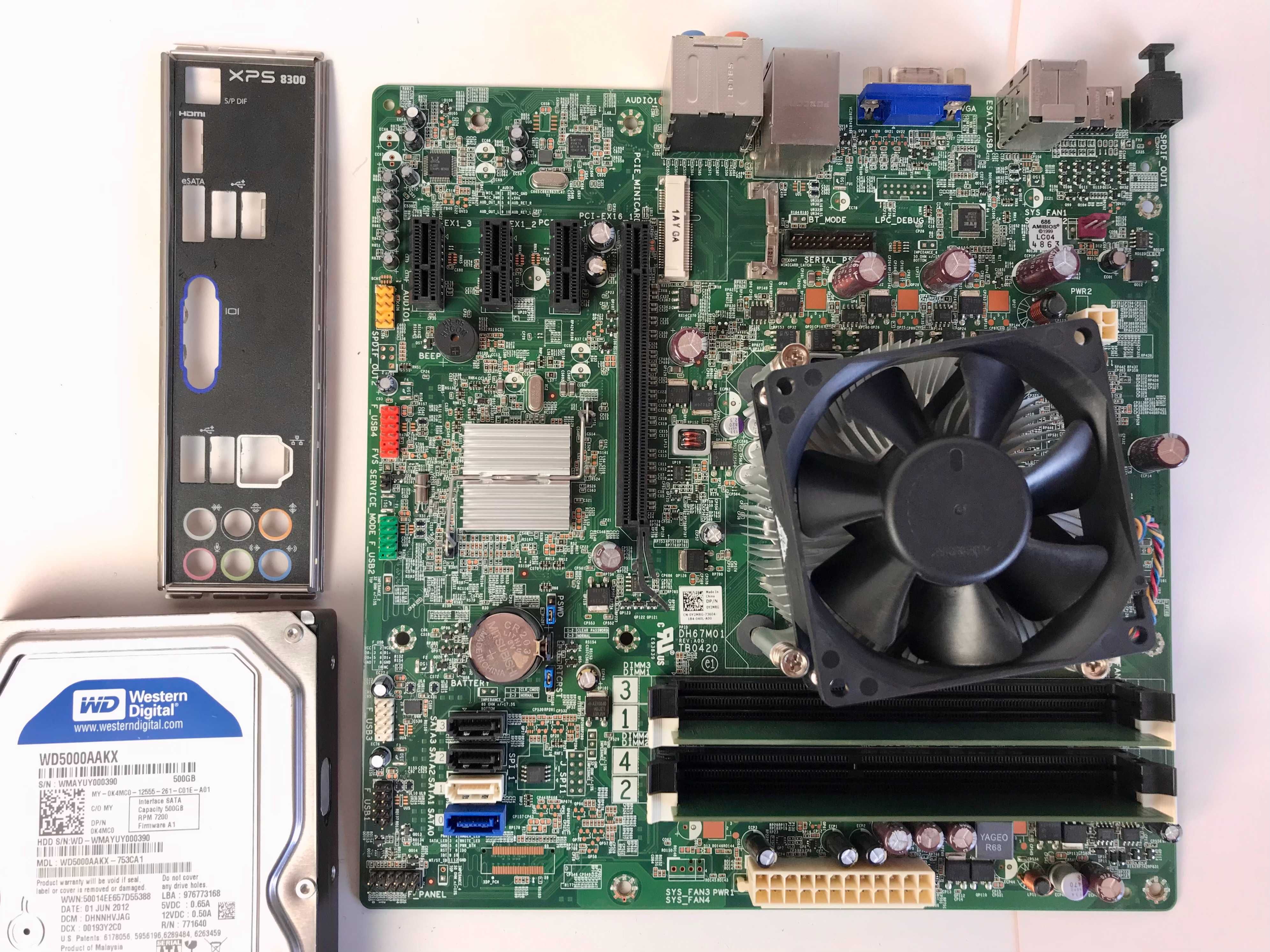 DELL XPS - Płyta gówna, CPU i5-2320, chłodzenie, RAM 4GB, HDD