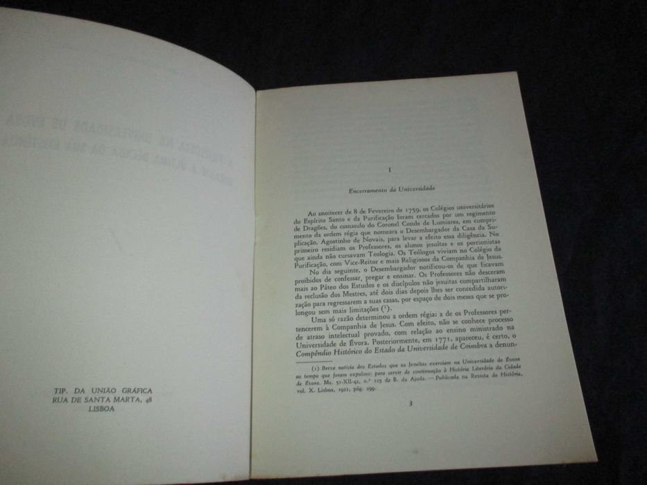 Livro A Filosofia na Universidade de Évora 1960