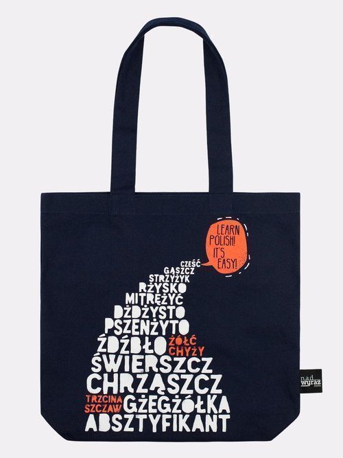 Torba Bawełniana Learn Polish It's Easy! Granatowa