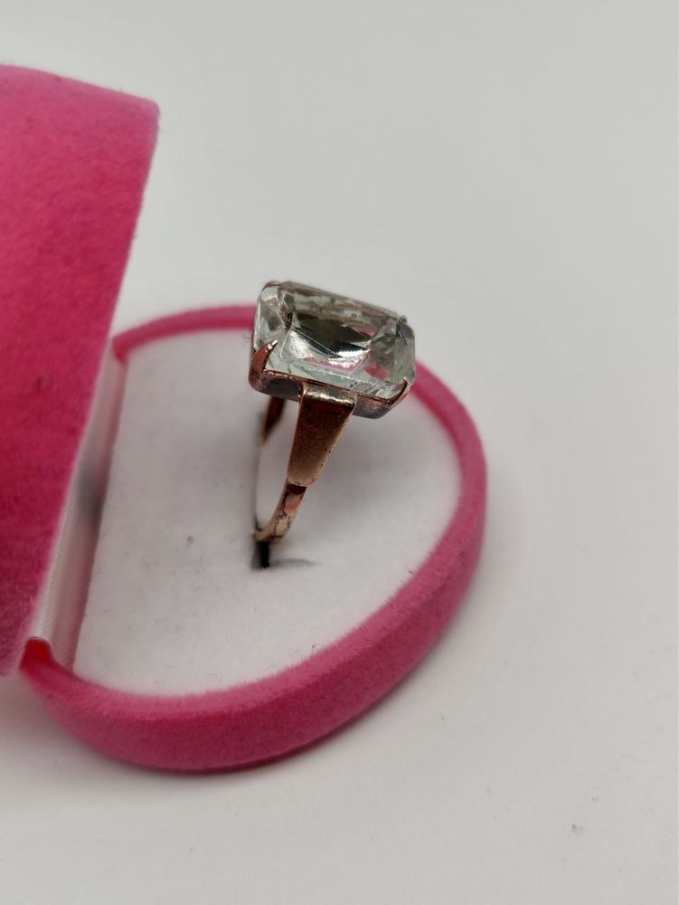Советское серебряное кольцо 875 пробы с большим горным хруталем