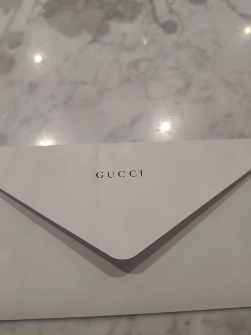 Gucci Nowa oryginalna biała klasyczna koperta 22x11 cm