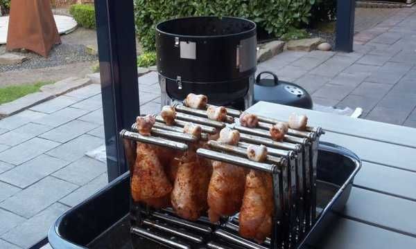 Подставка под ребра рыбу для гриля Weber духовки барбекю BBQ копчения
