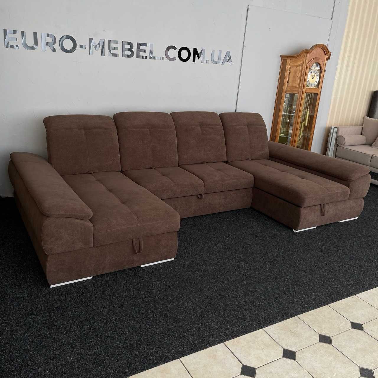 Тканинний диван п-подібний Угловой диван тканевый раскладной