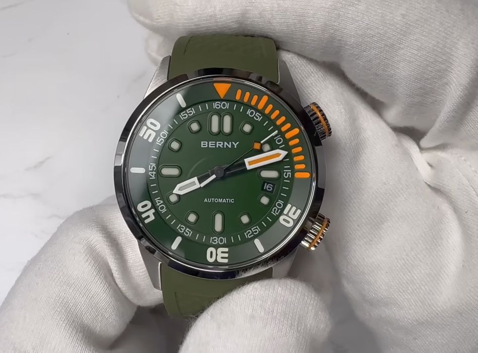 Годинник Berny 42мм AM339M зелений