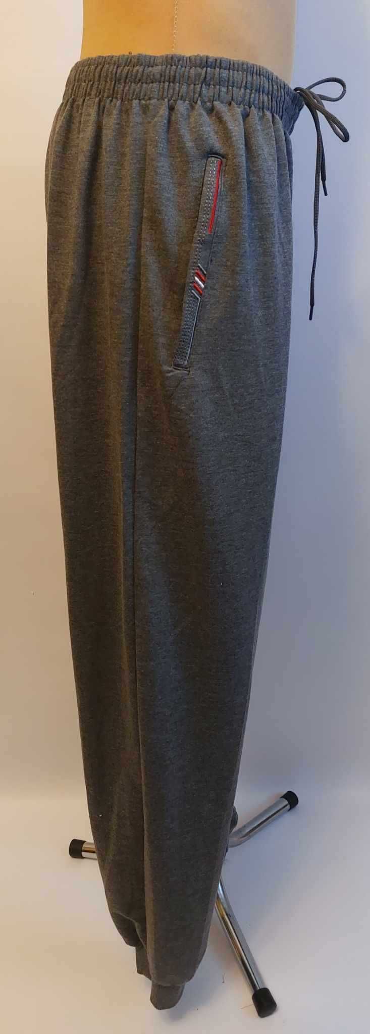 Spodnie męskie dresowe szare ze ściągaczami LINTEBOB Y-47258-TLK 4XL