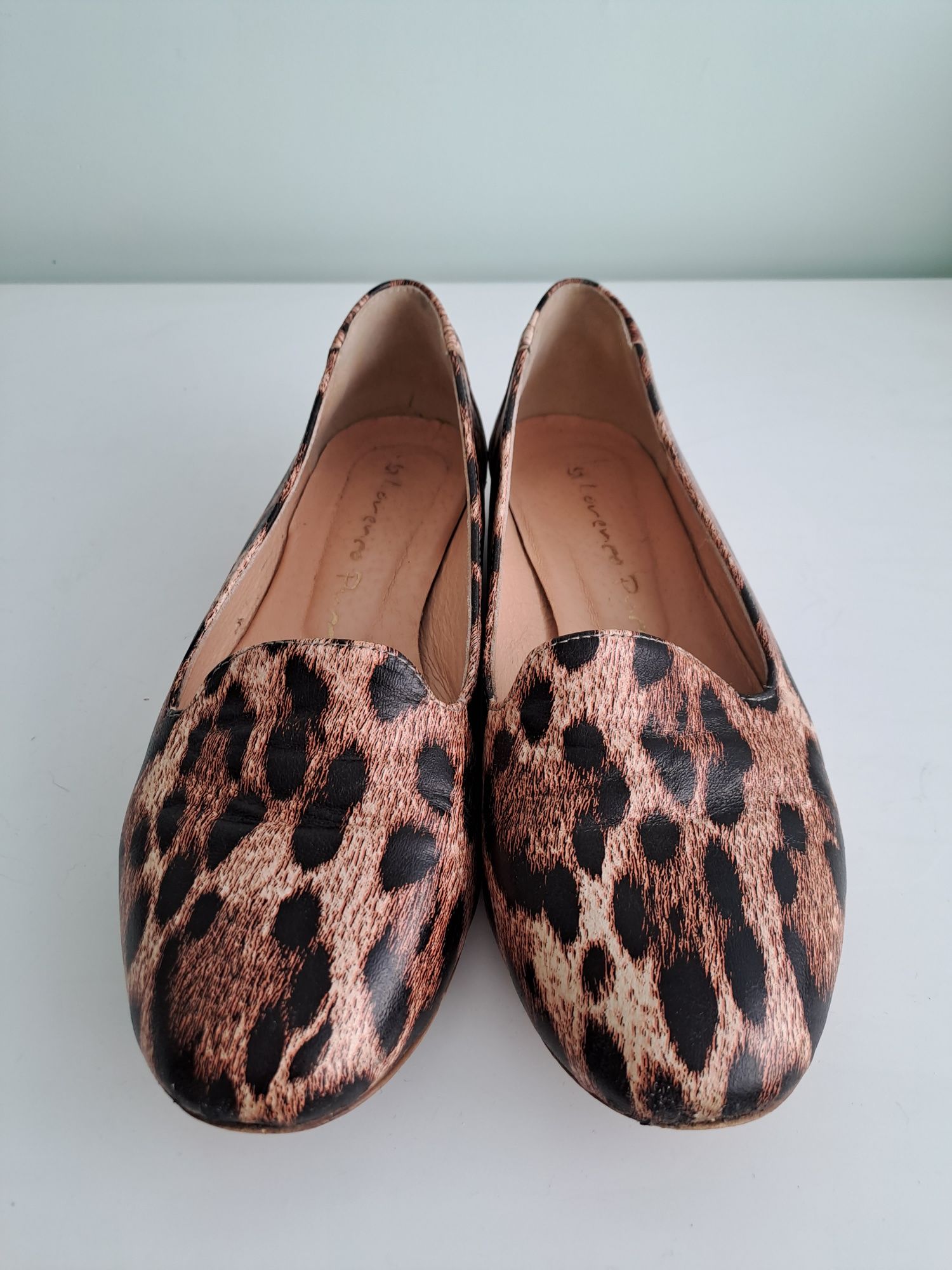 Buty damskie Lordsy skórzane panterka La Femme 37