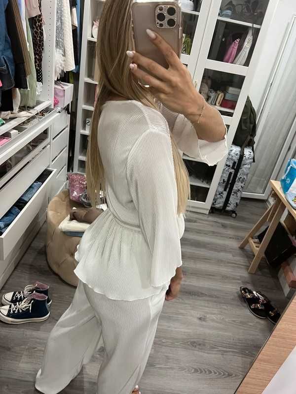 Pijama branco rosado