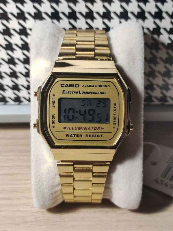 Złoty Retro Casio A168WG-9EF vintage watch zegarek aesthetic y2k