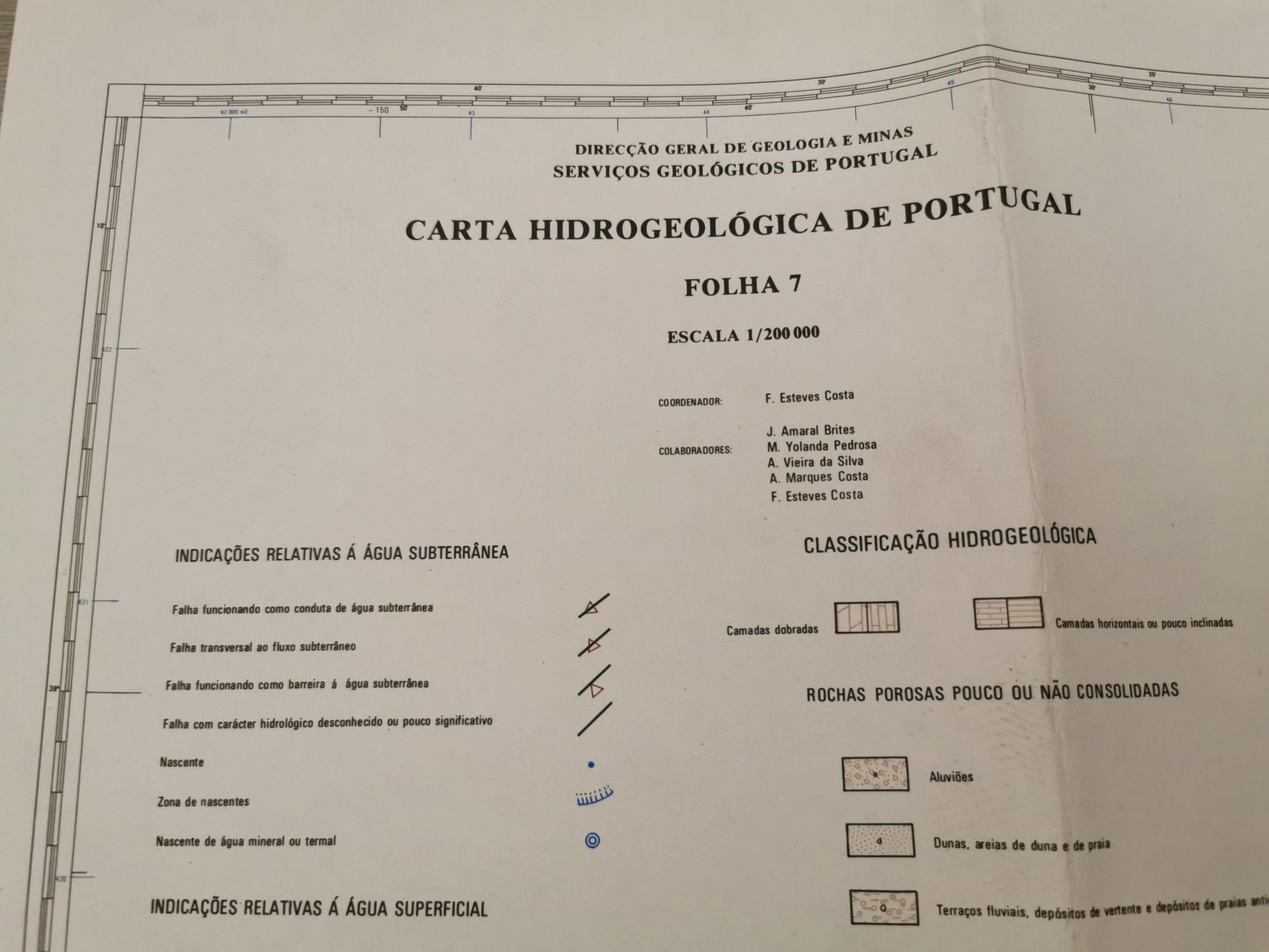 Carta hidrogeológica do Sul de Portugal